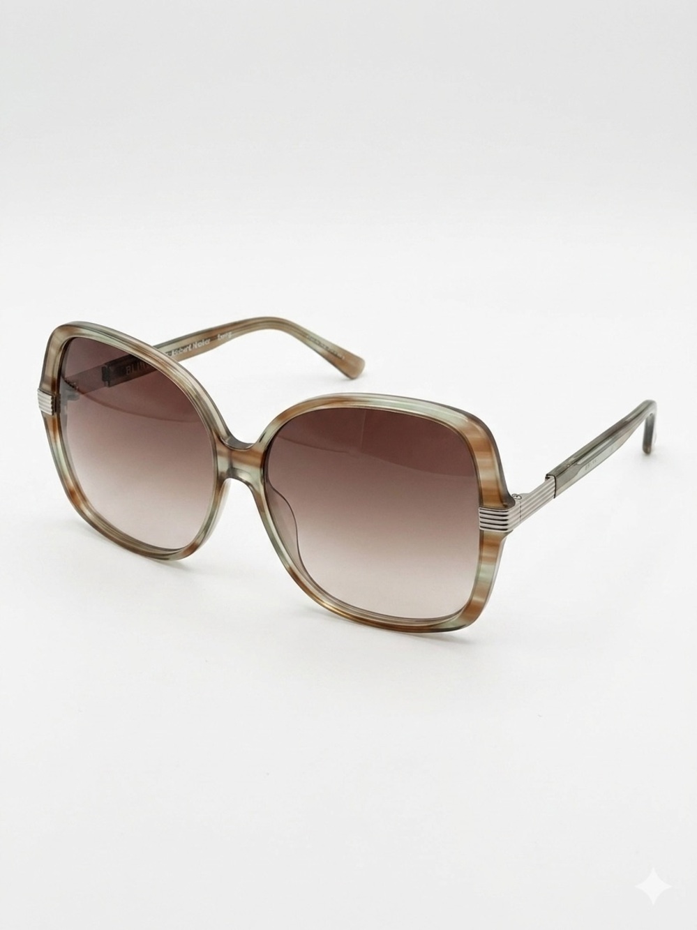 Vintage Blinde by Richard Walker Sunglasses Oversized Y2K Brown Stripe Swing